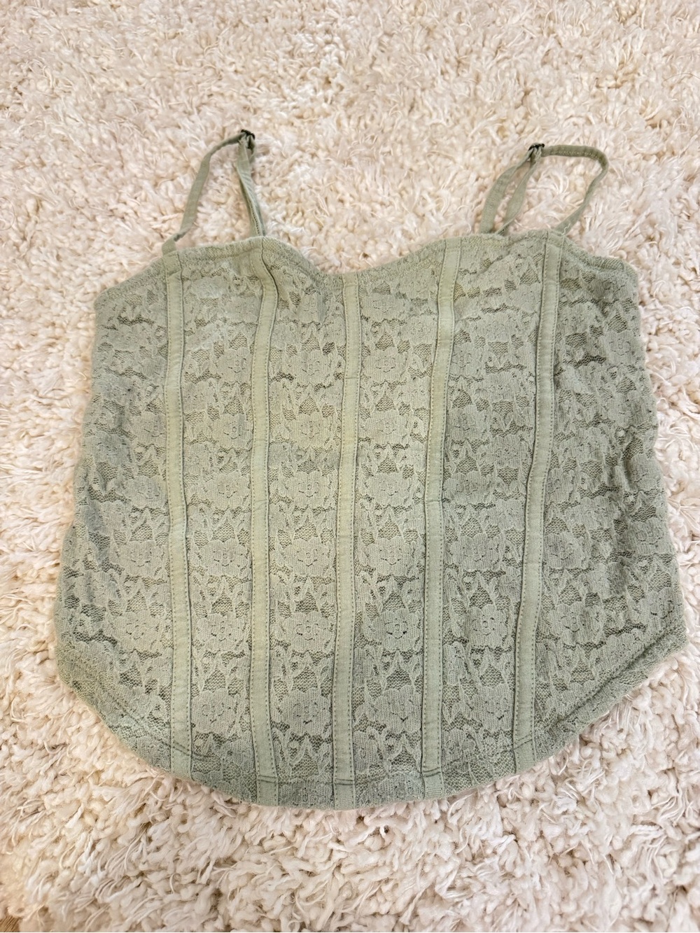 Hollister Light Sage Green Lace Cami